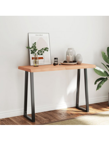 Piano Tavolo Marrone Chiaro 120x50x(2-6) cm Rovere Non Trattato