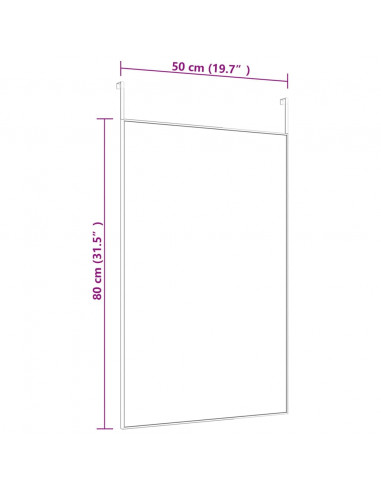 Specchio da Porta Oro 50x80 cm in Vetro e Alluminio