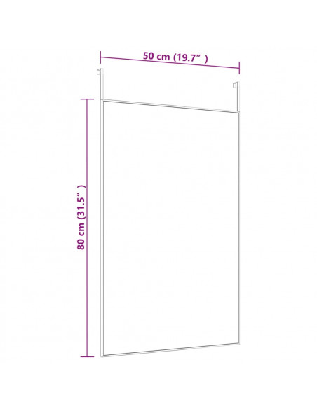 Specchio da Porta Oro 50x80 cm in Vetro e Alluminio