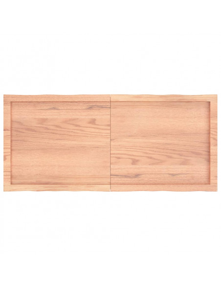 Piano Tavolo Marrone Chiaro 120x50x(2-6) cm Rovere Non Trattato