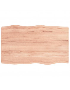 Piano Tavolo Marrone Chiaro 100x60x(2-4) cm Rovere Non Trattato 2