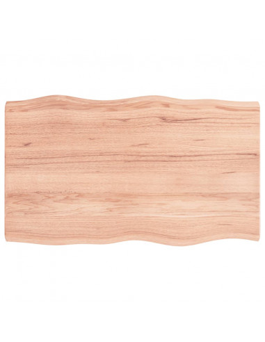 Piano Tavolo Marrone Chiaro 100x60x(2-4) cm Rovere Non Trattato