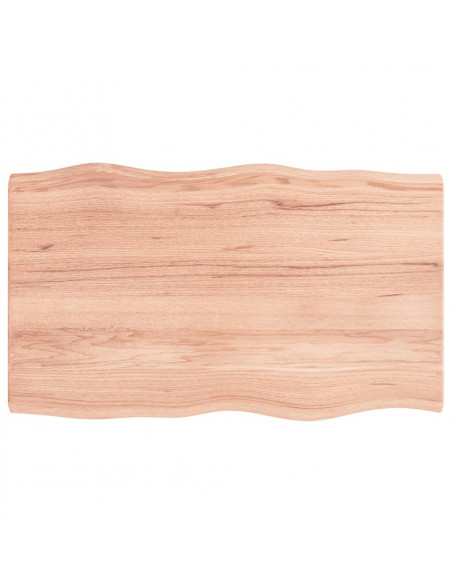 Piano Tavolo Marrone Chiaro 100x60x(2-4) cm Rovere Non Trattato