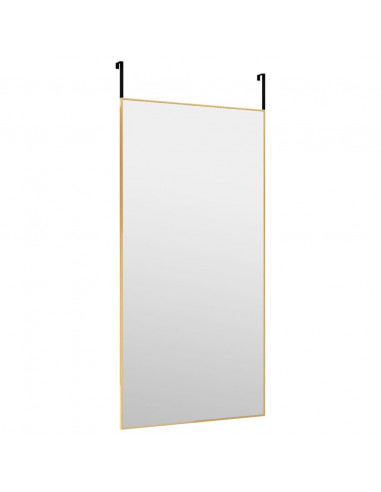 Specchio da Porta Oro 50x100 cm in Vetro e Alluminio