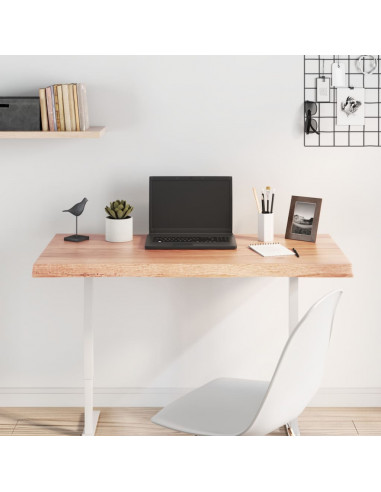 Piano Tavolo Marrone Chiaro 100x60x(2-4) cm Rovere Non Trattato