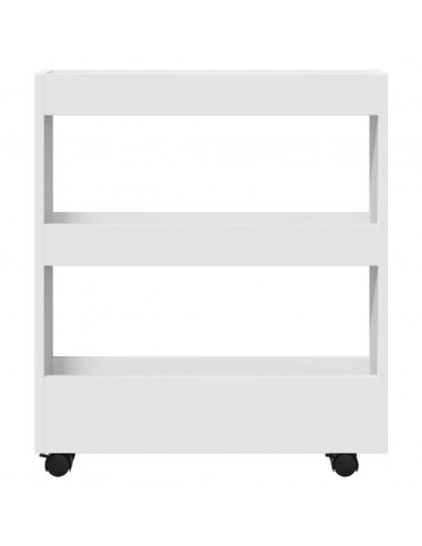 Carrello Portaoggetti Stretto a 3 Livelli in Truciolato