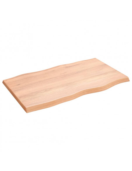 Piano Tavolo Marrone Chiaro 100x60x(2-4) cm Rovere Non Trattato