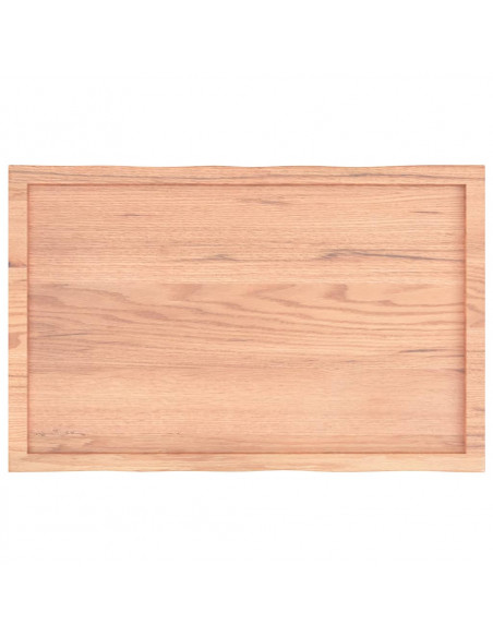 Piano Tavolo Marrone Chiaro 100x60x(2-4) cm Rovere Non Trattato