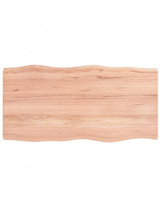 Piano Tavolo Marrone Chiaro 100x50x(2-4) cm Rovere Non Trattato 2