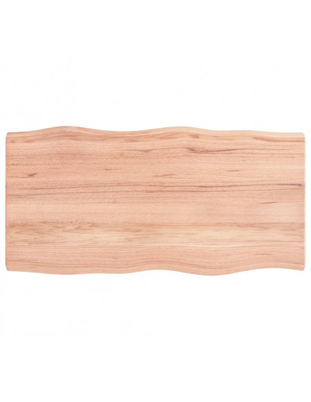 Piano Tavolo Marrone Chiaro 100x50x(2-4) cm Rovere Non Trattato