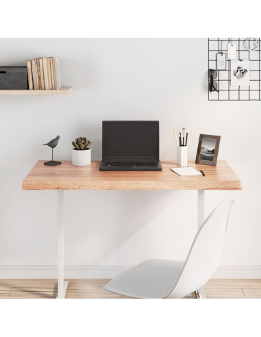 Piano Tavolo Marrone Chiaro 100x50x(2-4) cm Rovere Non Trattato