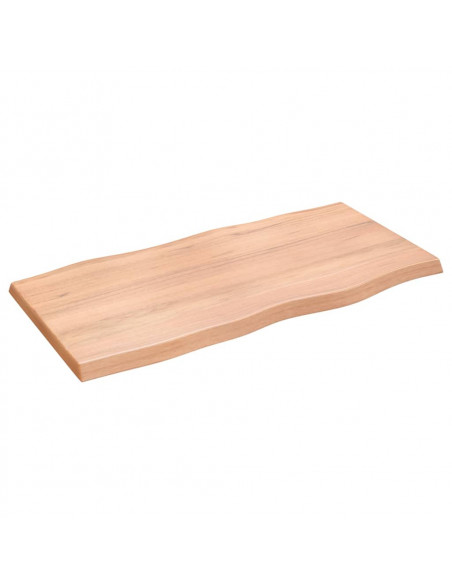 Piano Tavolo Marrone Chiaro 100x50x(2-4) cm Rovere Non Trattato