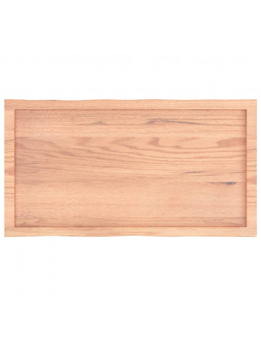 Piano Tavolo Marrone Chiaro 100x50x(2-4) cm Rovere Non Trattato
