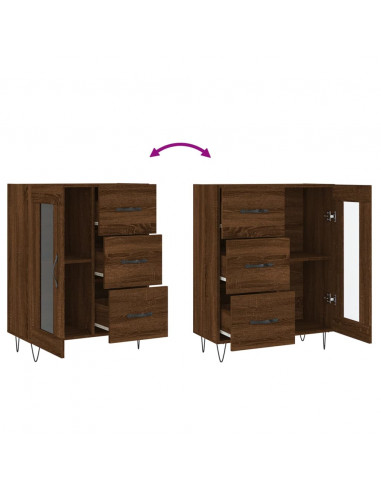 Credenza Rovere Marrone 69,5x34x90 cm in Legno Multistrato