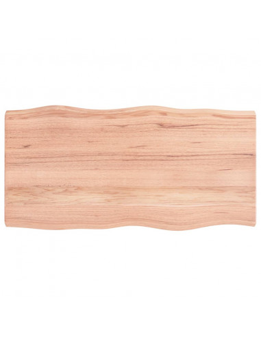 Piano Tavolo Marrone Chiaro 100x50x(2-6) cm Rovere Non Trattato