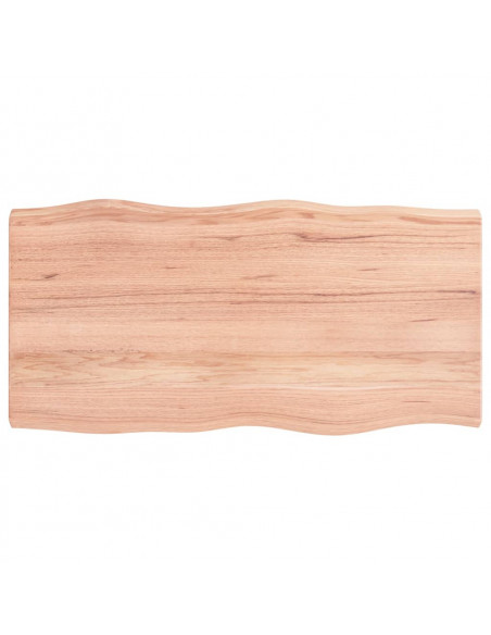 Piano Tavolo Marrone Chiaro 100x50x(2-6) cm Rovere Non Trattato