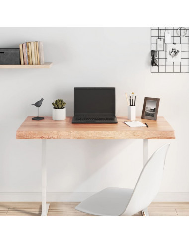 Piano Tavolo Marrone Chiaro 100x50x(2-6) cm Rovere Non Trattato