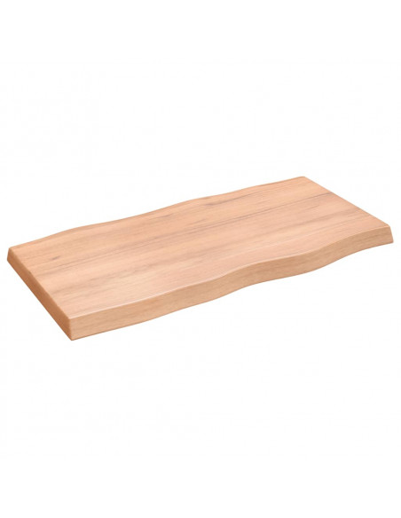Piano Tavolo Marrone Chiaro 100x50x(2-6) cm Rovere Non Trattato