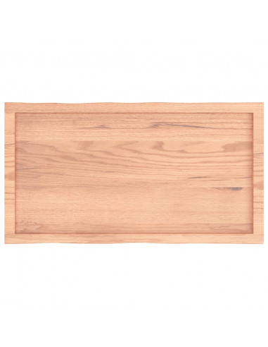 Piano Tavolo Marrone Chiaro 100x50x(2-6) cm Rovere Non Trattato