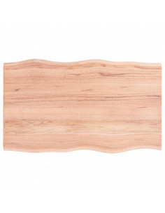 Piano Tavolo Marrone Chiaro 100x60x2 cm in Rovere Non Trattato 2