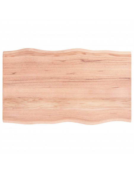 Piano Tavolo Marrone Chiaro 100x60x2 cm in Rovere Non Trattato