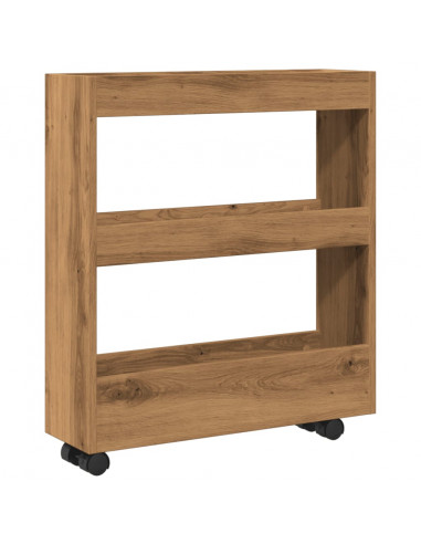 Carrello Stretto a 3 Livelli Rovere Artigianale in Truciolato