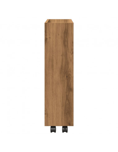 Carrello Stretto a 3 Livelli Rovere Artigianale in Truciolato