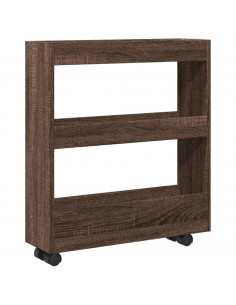 Carrello Stretto a 3 Livelli Rovere Marrone in Truciolato 2