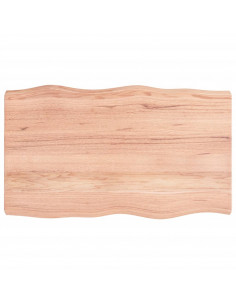 Piano Tavolo Marrone Chiaro 100x60x(2-6) cm Rovere Non Trattato 2