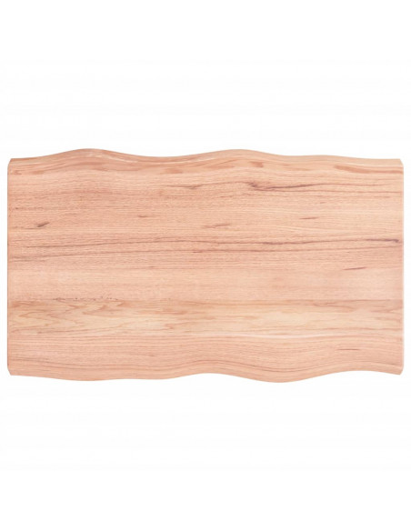 Piano Tavolo Marrone Chiaro 100x60x(2-6) cm Rovere Non Trattato