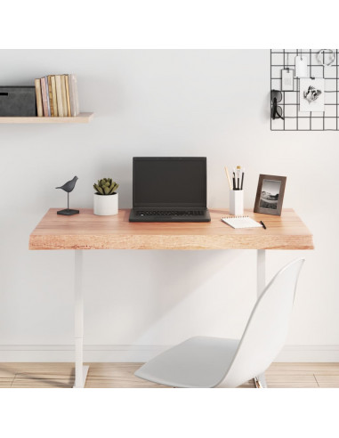 Piano Tavolo Marrone Chiaro 100x60x(2-6) cm Rovere Non Trattato