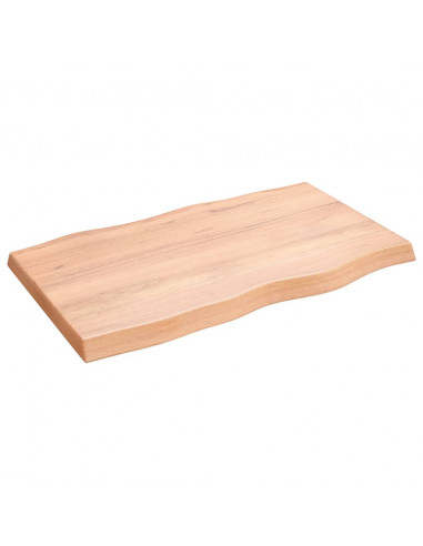 Piano Tavolo Marrone Chiaro 100x60x(2-6) cm Rovere Non Trattato