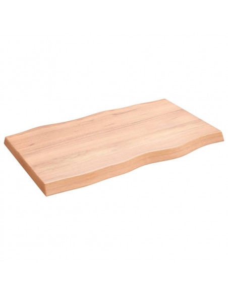 Piano Tavolo Marrone Chiaro 100x60x(2-6) cm Rovere Non Trattato