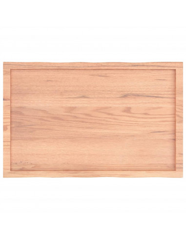 Piano Tavolo Marrone Chiaro 100x60x(2-6) cm Rovere Non Trattato