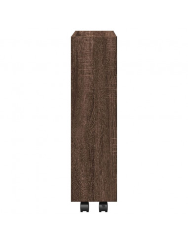 Carrello Stretto a 3 Livelli Rovere Marrone in Truciolato