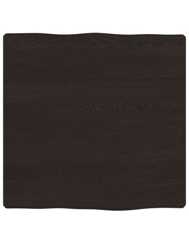 Piano Tavolo Marrone Scuro 40x40x(2-4)cm in Rovere Non Trattato