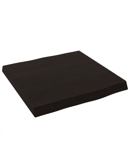 Piano Tavolo Marrone Scuro 40x40x(2-4)cm in Rovere Non Trattato
