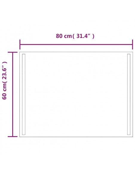 Specchio da Bagno con Luci LED 60x80 cm