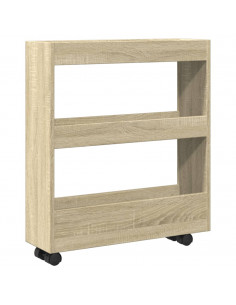 Carrello Stretto a 3 Livelli Rovere Sonoma in Truciolato 2