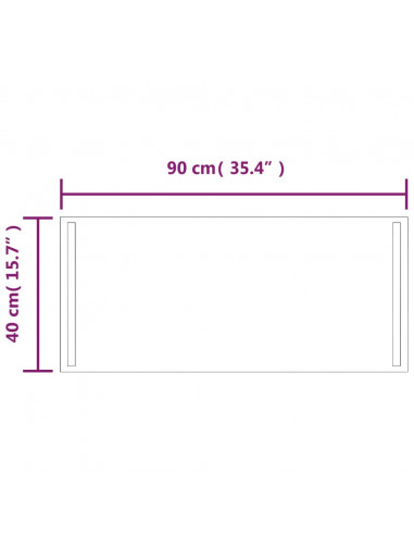 Specchio da Bagno con Luci LED 40x90 cm