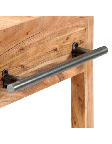 Carrello da Cucina 58x58x89 cm in Legno Massello di Acacia