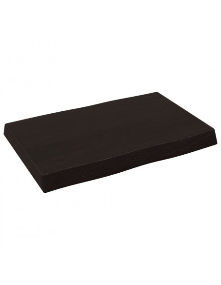 Piano Tavolo Marrone Scuro 60x40x(2-6)cm in Rovere Non Trattato