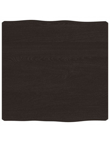 Piano Tavolo Marrone Scuro 40x40x(2-6)cm in Rovere Non Trattato