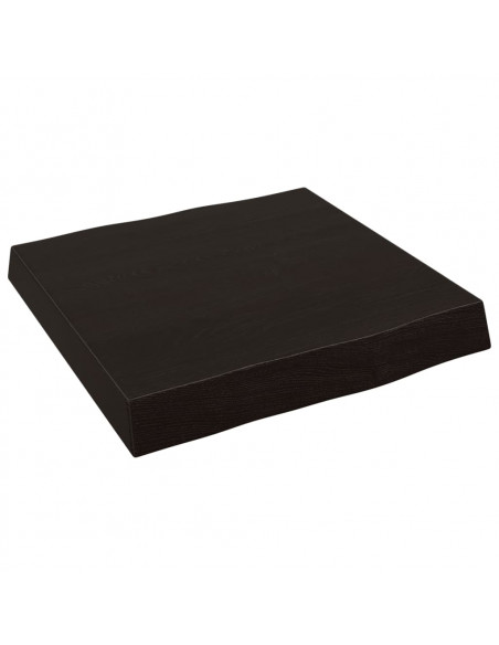Piano Tavolo Marrone Scuro 40x40x(2-6)cm in Rovere Non Trattato