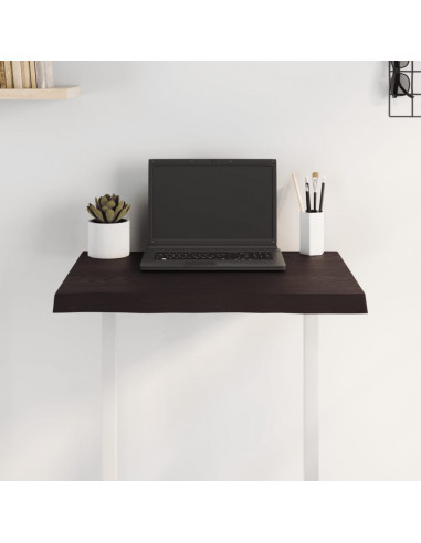 Piano Tavolo Marrone Scuro 60x40x(2-4)cm in Rovere Non Trattato