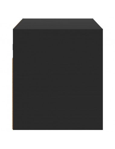 Mobile TV a Parete con Luci LED Nero 80x31x35 cm