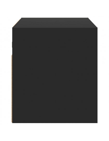 Mobile TV a Parete con Luci LED Nero 80x31x35 cm