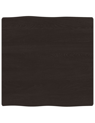 Piano Tavolo Marrone Scuro 60x60x(2-4)cm in Rovere Non Trattato