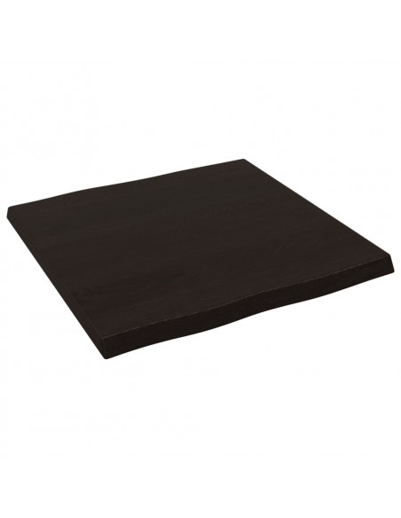 Piano Tavolo Marrone Scuro 60x60x(2-4)cm in Rovere Non Trattato