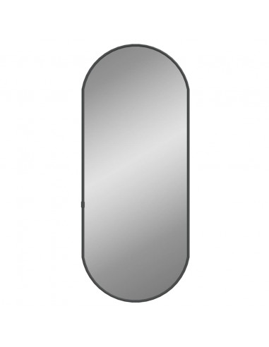 Specchio da Parete Nero 60x25 cm Ovale